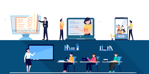 الفرق بين التعليم الإلكتروني والتعليم الهجين