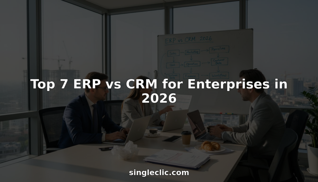 Team discussing ERP vs CRM strategy in office