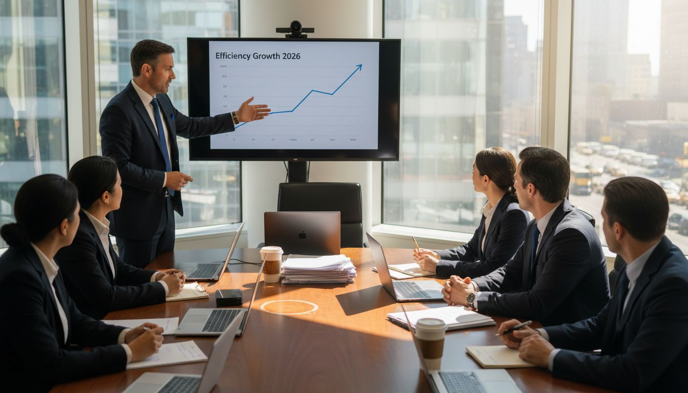 Executive leading strategy meeting for transformation