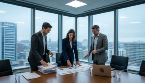 Executives reviewing digital strategy roadmap