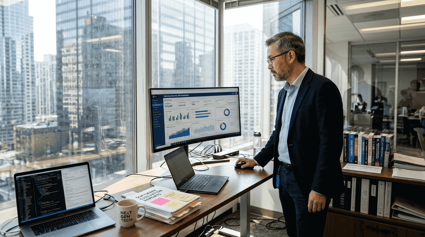 CTO reviewing enterprise software dashboard