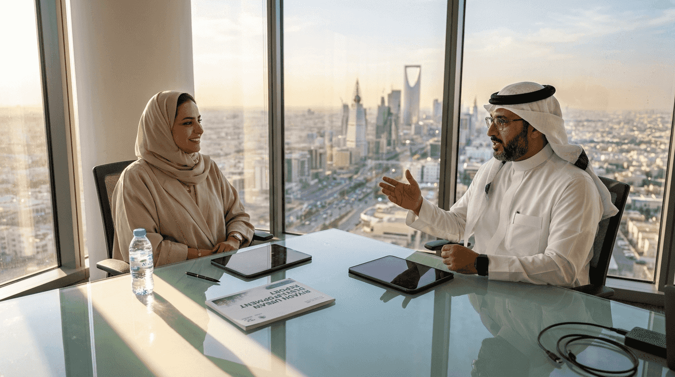 Executives discussing digital upskilling strategies