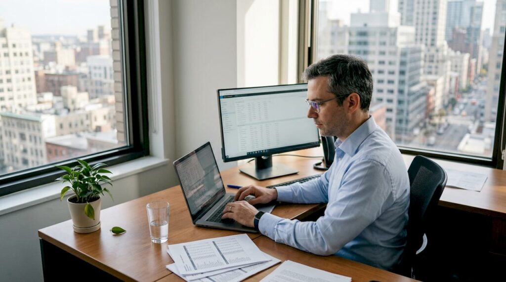 IT manager viewing CX platform dashboard