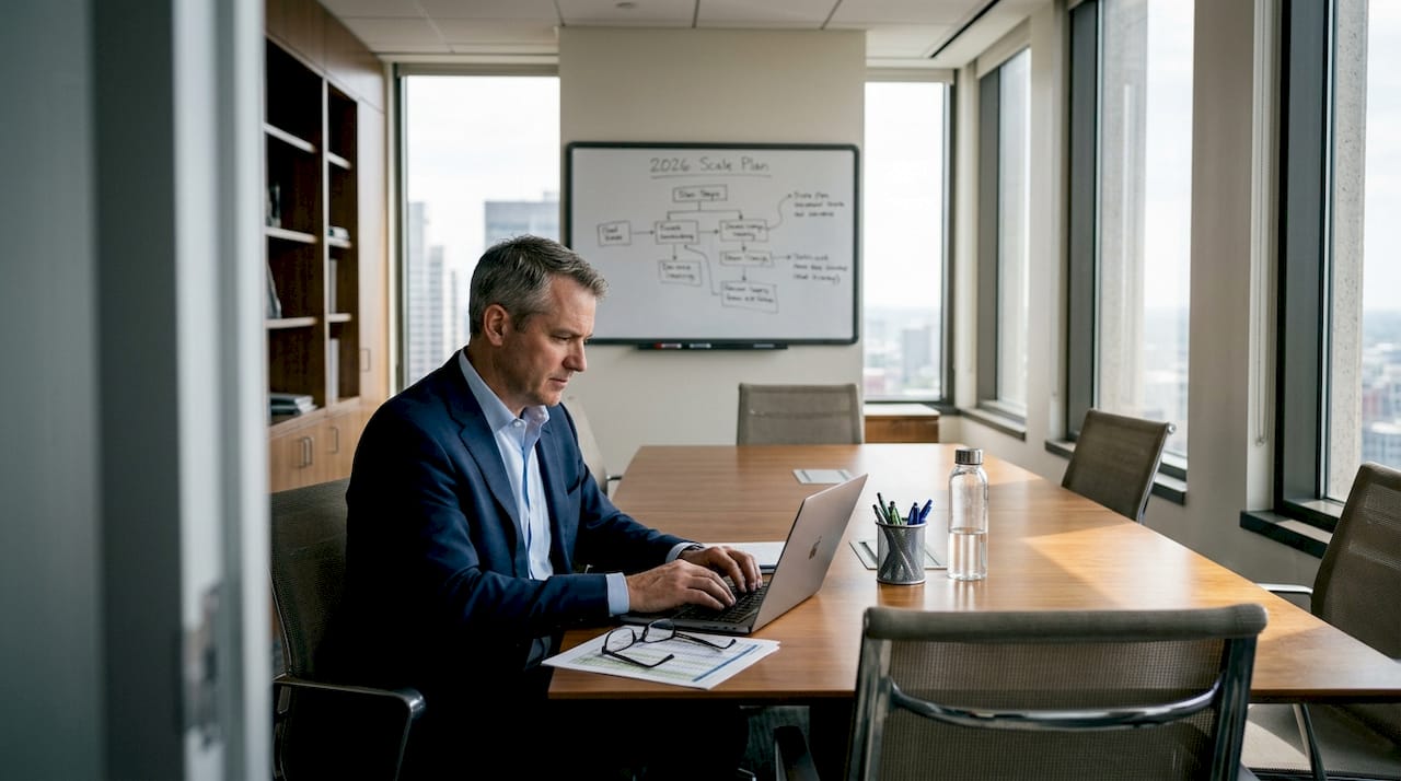 C-level leader working on digital strategy