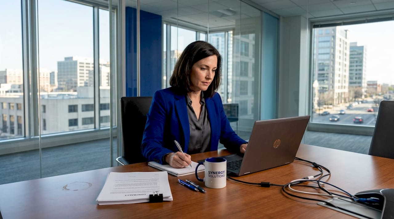 Project manager reviewing ERP CRM requirements