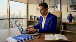 Middle Eastern executive working on enterprise agility