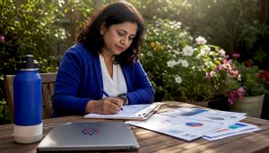 Ministry leader reviewing ERP system documents