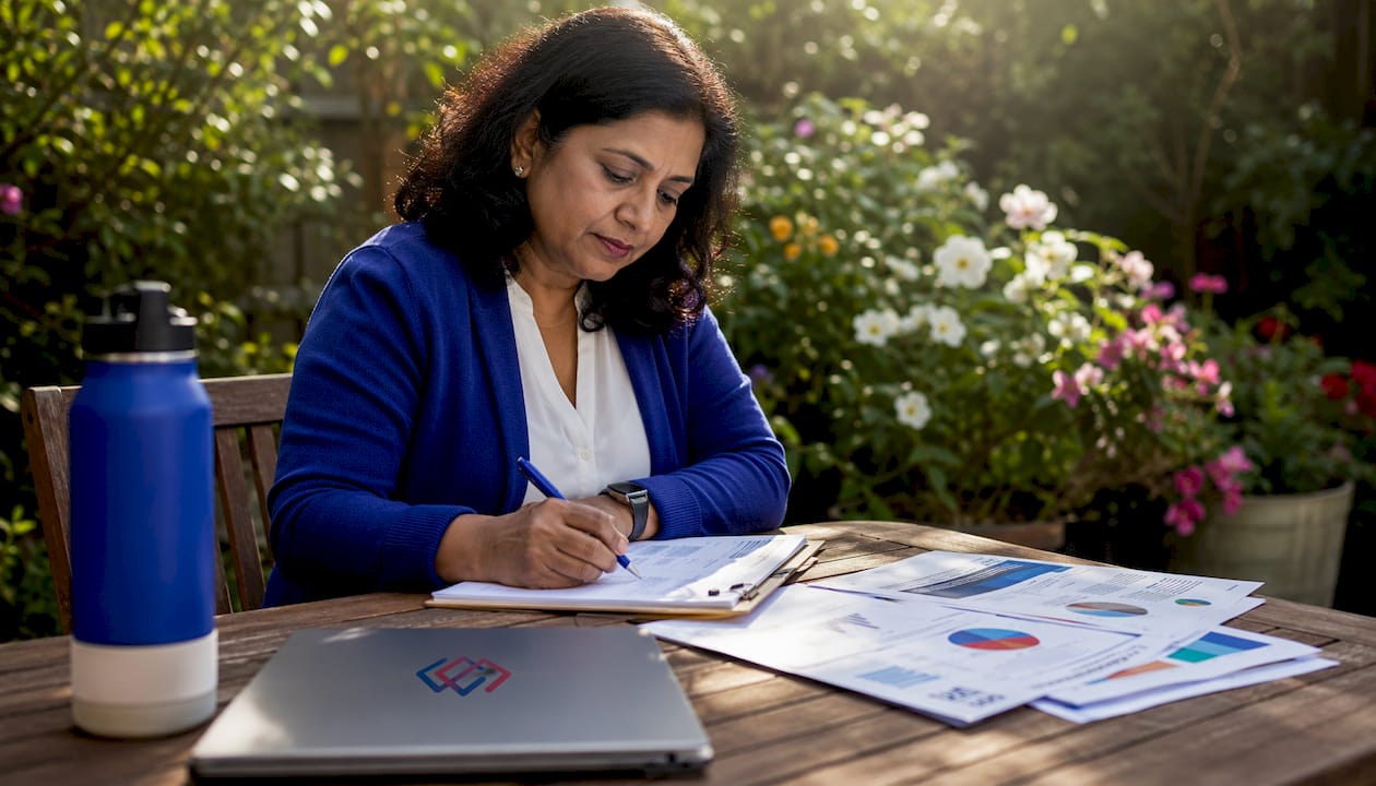 Ministry leader reviewing ERP system documents