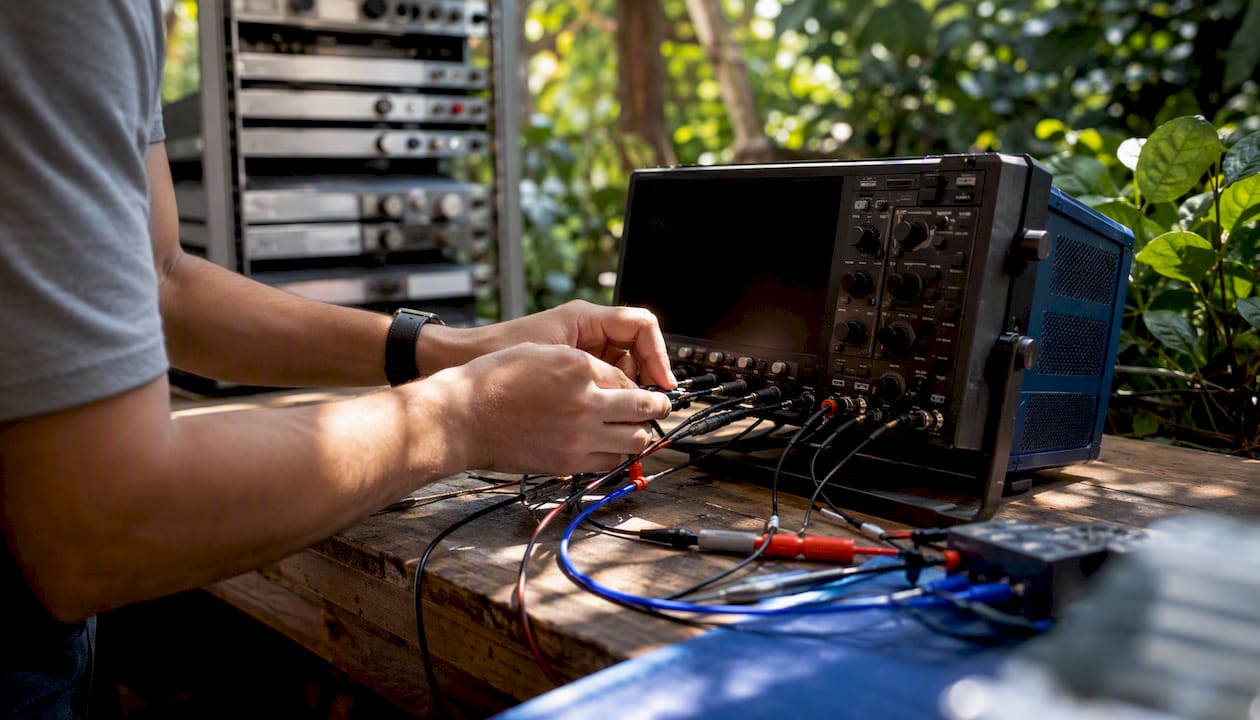 Hands operating quality assurance testing device