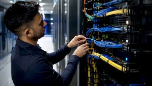 Connecting network cables in UAE data center