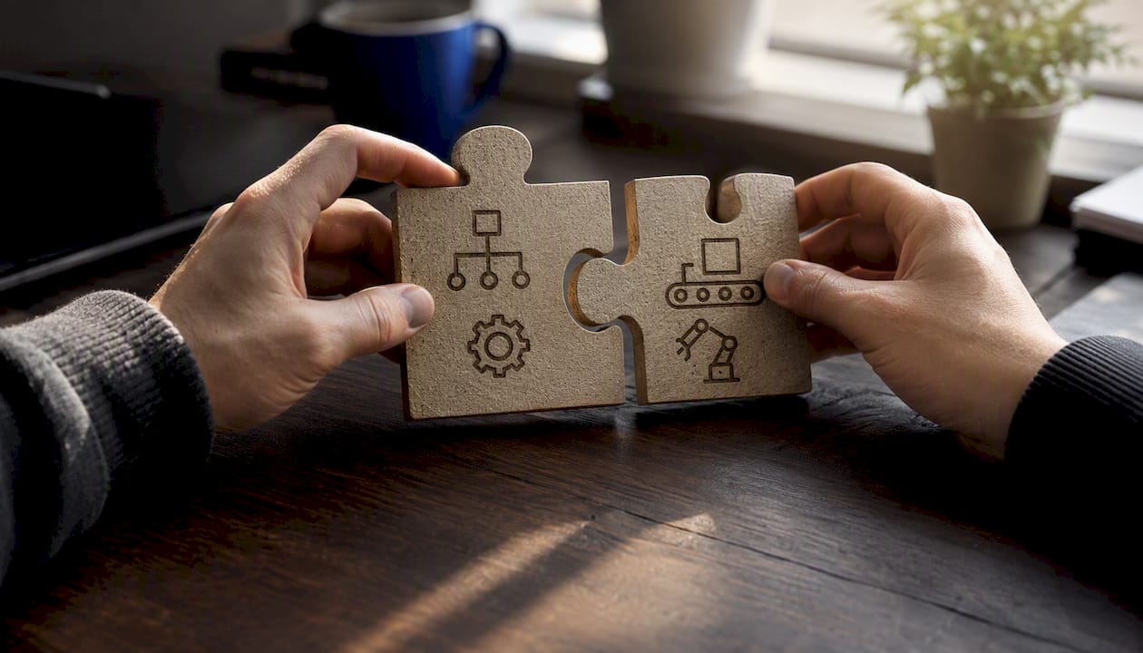 Hands connecting integration puzzle pieces