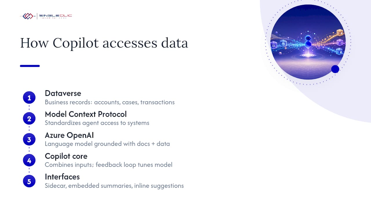 Copilot data access and interface architecture