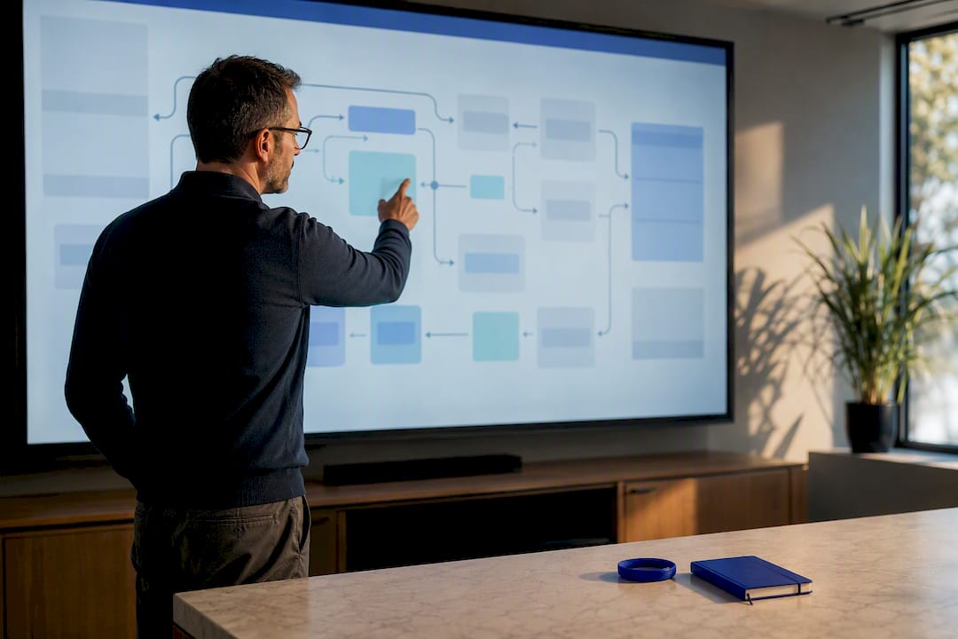 Architect reviewing enterprise integration architecture
