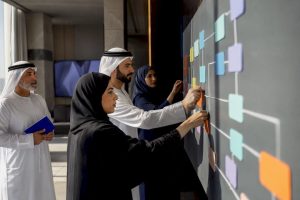 Leaders reviewing a BPM governance process map