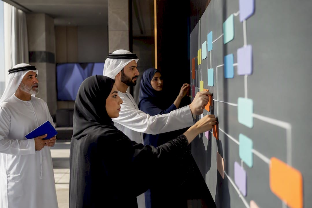 Leaders reviewing a BPM governance process map