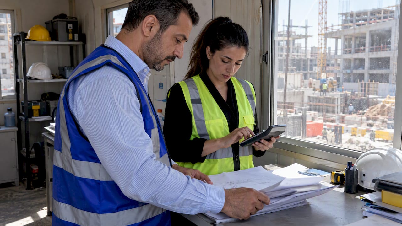 UAE cost controller reviewing BOQ figures