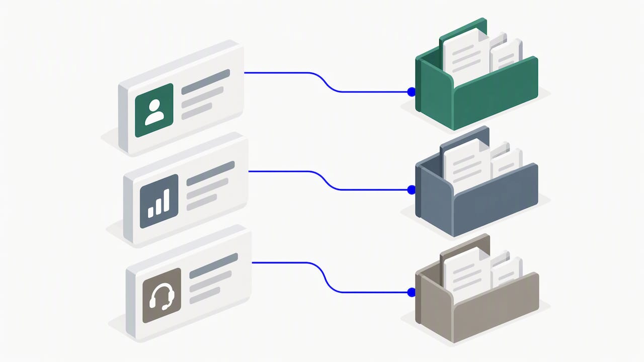 Structured records linked to document folders
