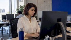 Designer reviewing an Arabic RTL interface