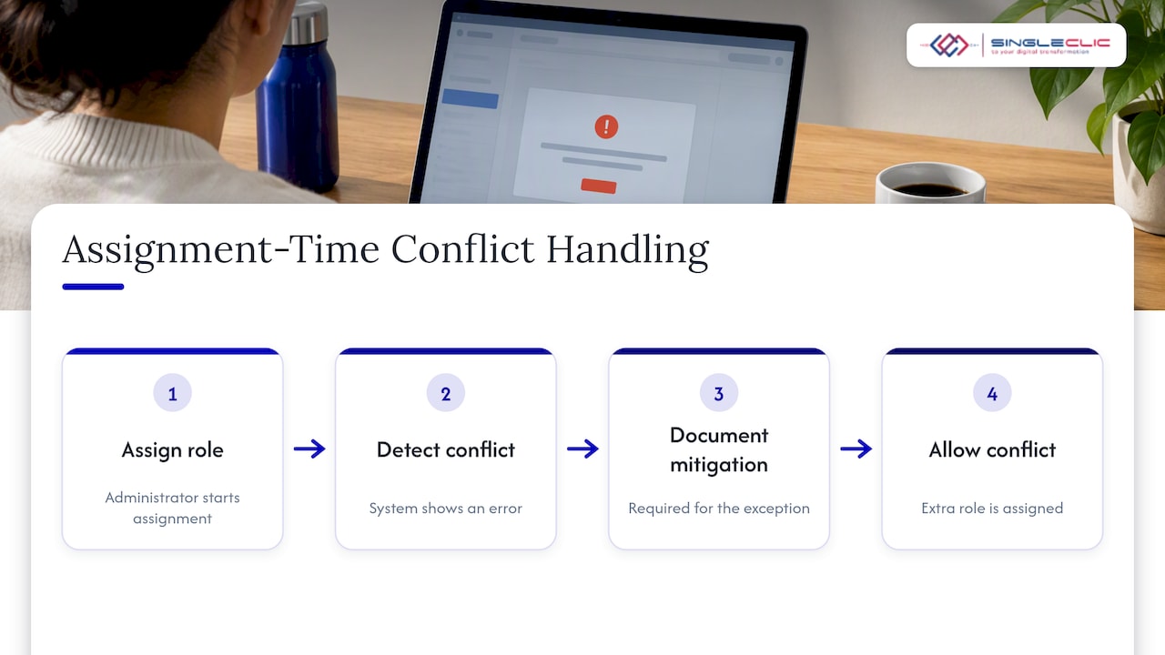 Role assignment conflict detection and mitigation sequence